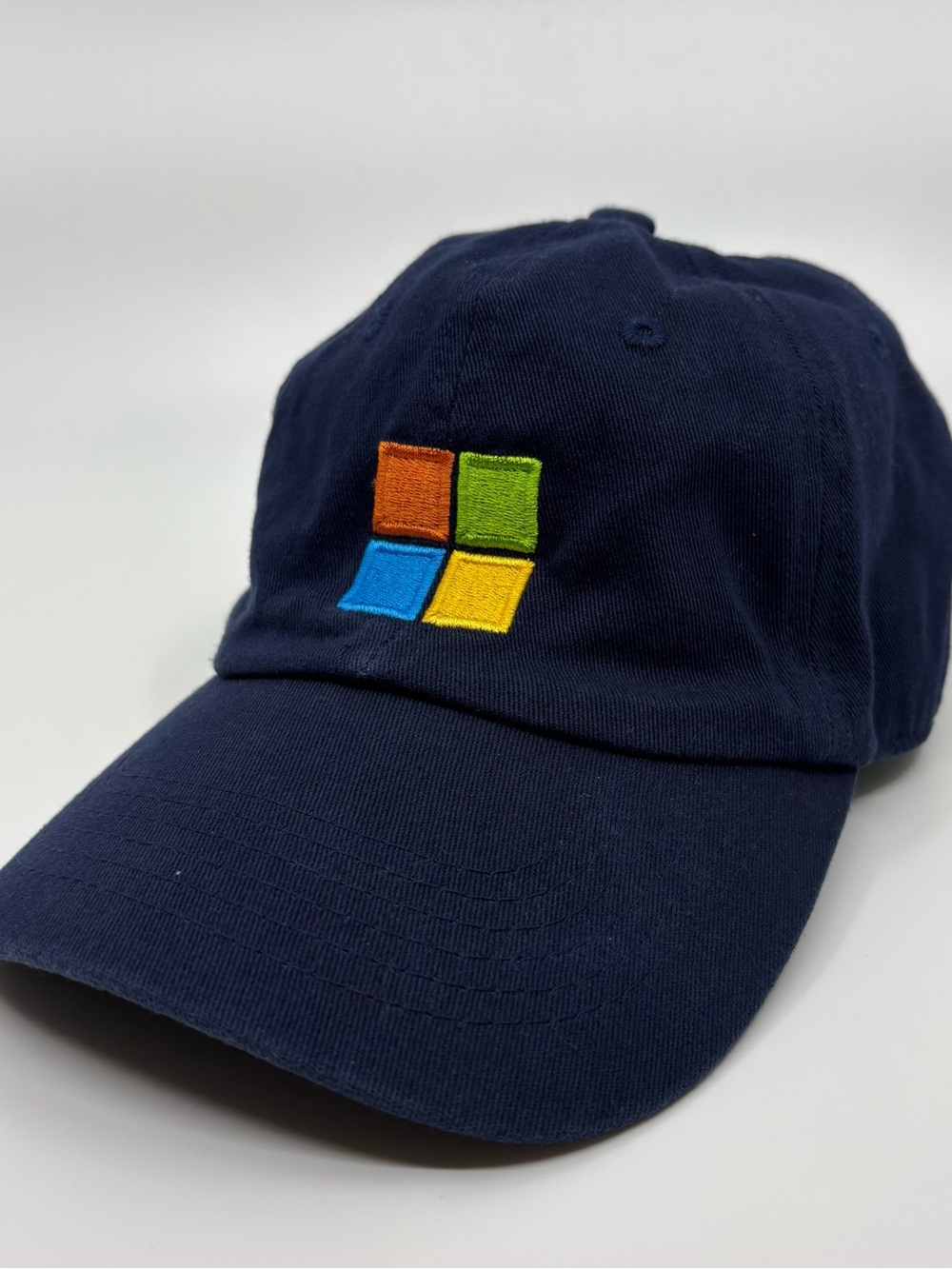 Microsoft Windows Embroidered Dad Cap Navy Hat Logo Retro Tech Merch Adjustable